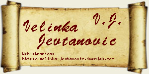 Velinka Jevtanović vizit kartica